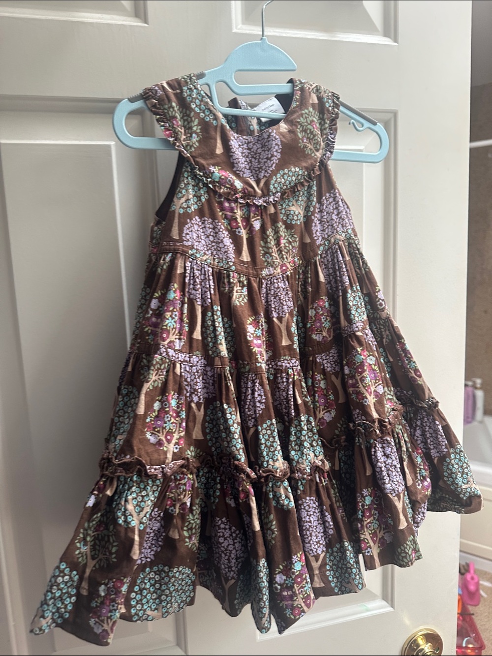 Baby Gap Brown Floral Tiered Fall dress size 18-24 months
